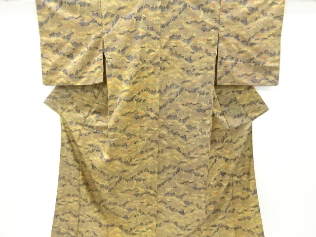 JAPANESE KIMONO / VINTAGE KIMONO / OSHIMA TSUMUGI / ABSTRACT